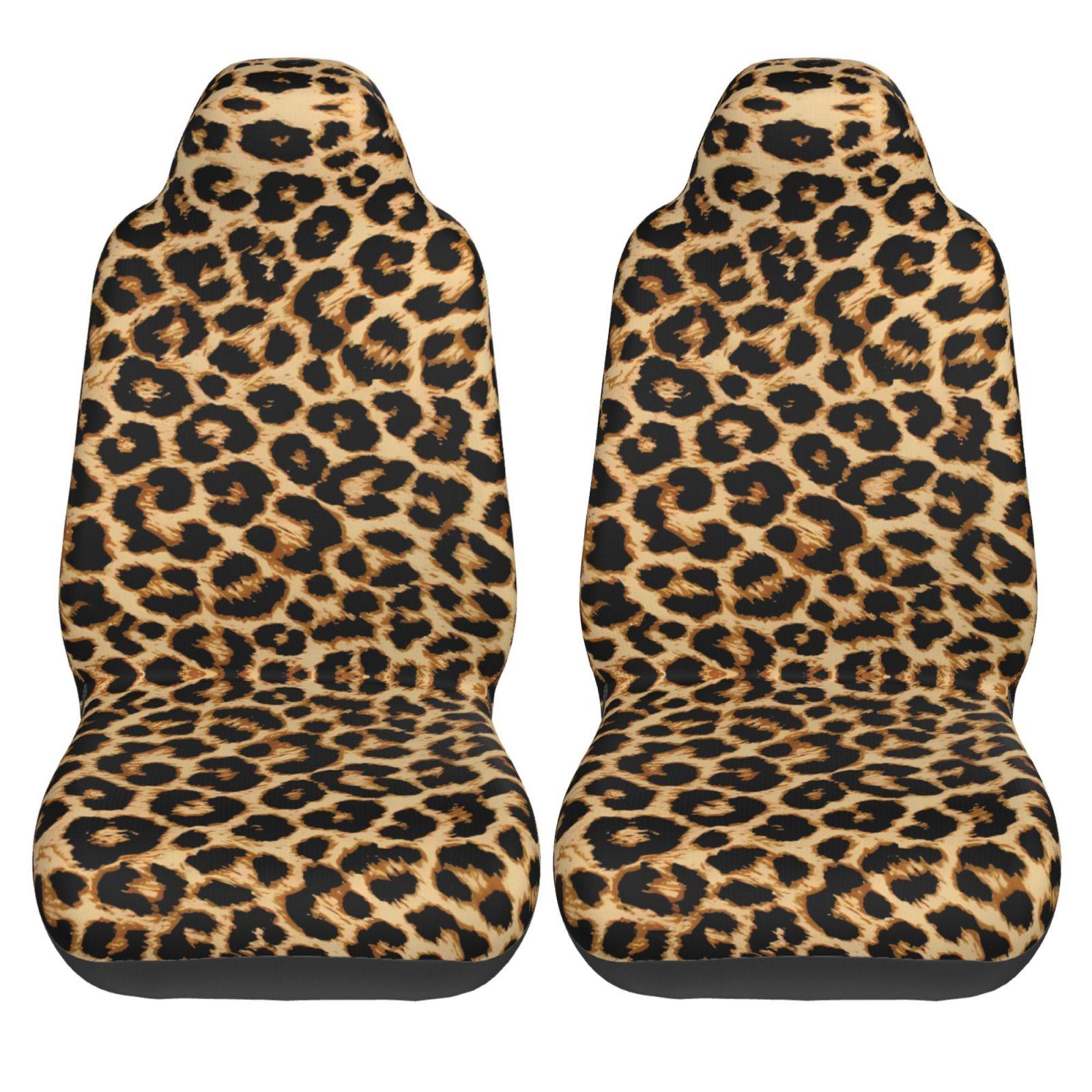 Leopard Print Universal Seat Cover Seat Cushion Four Seasons Car Accessories Interior for Men Car Cushion Seat Covers 2pc чёрный
