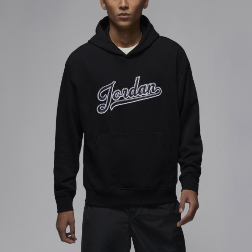 Jordan Letter Embroidery Casual Hoodie American Vintage Sweatshirt Men hoodies Black FN4614-010