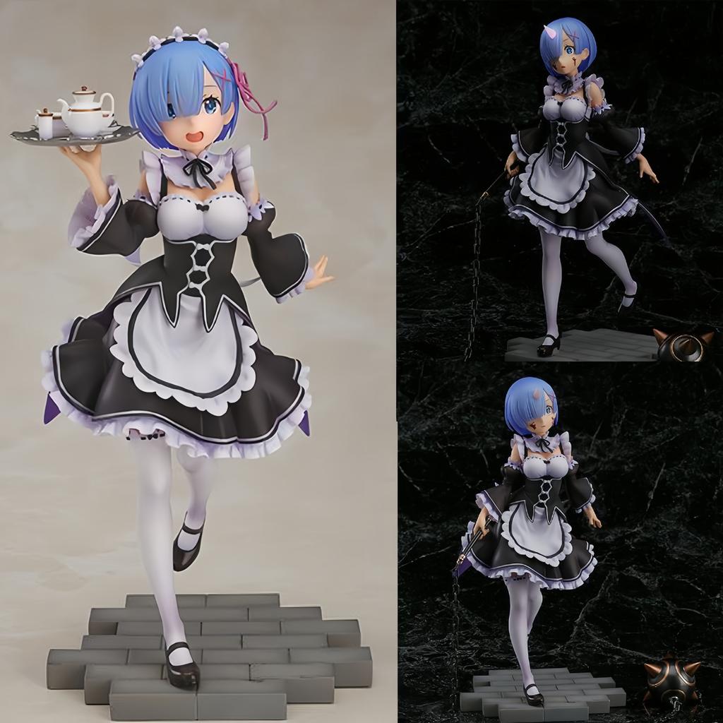 Maxcute Japanese Anime Figures Rem 1/7 Ver. PVC Action Figure Interchangeable Head Collection Gift Model Toys 22CM