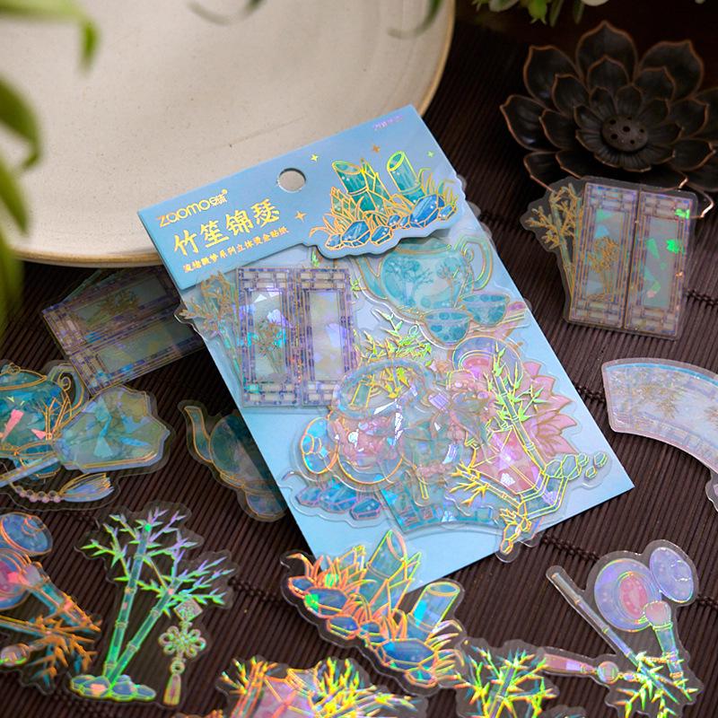 Zaomo PET 3D Flowing Stream Micro Dream Series Antique Journal Stickers