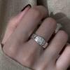 S925 Sterling Silver Pink Zircon Open Ring for Women – High-End, Light Luxury, Stackable Versatile Design for Index Finger.
