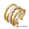 New Design Natural Stone Stainless Steel Rings for Women Men Vintage Geometric Sun Stackable Finger Ring Waterproof Jewelry