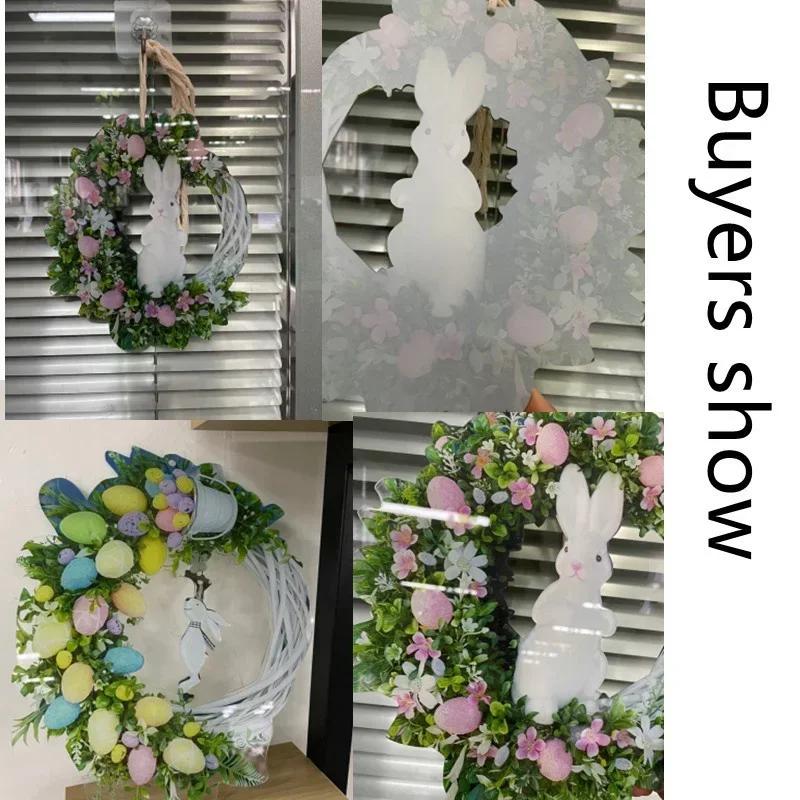 New Garland Door Hanging Decoration Spring Bunny Egg Butterfly Garland Home Garden Easter Party Decoration Garland