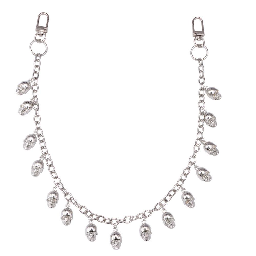 Halloween Skull Pendant Metal Waist Chain For Men And Women With Lobster Clasp