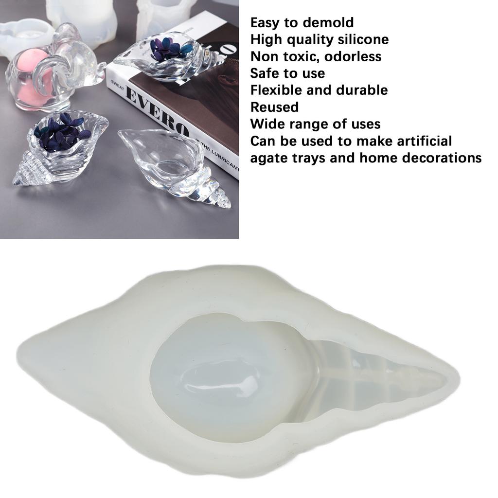 Conch Shape Mold DIY Silicone Conch Jewelry Storage Tray Mold for Home Decoration