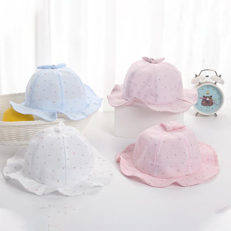 Summer Baby Girl Boy Cotton Sun Hat With Breathable Lace For Outdoor Protection