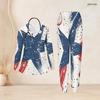 Women Plus Size V Neck Long Sleeve Scrub Set Colorful Rainbow Gradient Heart Print Nurse Uniform Set