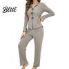 Long-sleeve Pajama Set Women's 2 Piece Long-Sleeve Top with Bow And High-end Sleepwear Long Pants Casual Fall Loungewear Pjs Cozy Nightwear