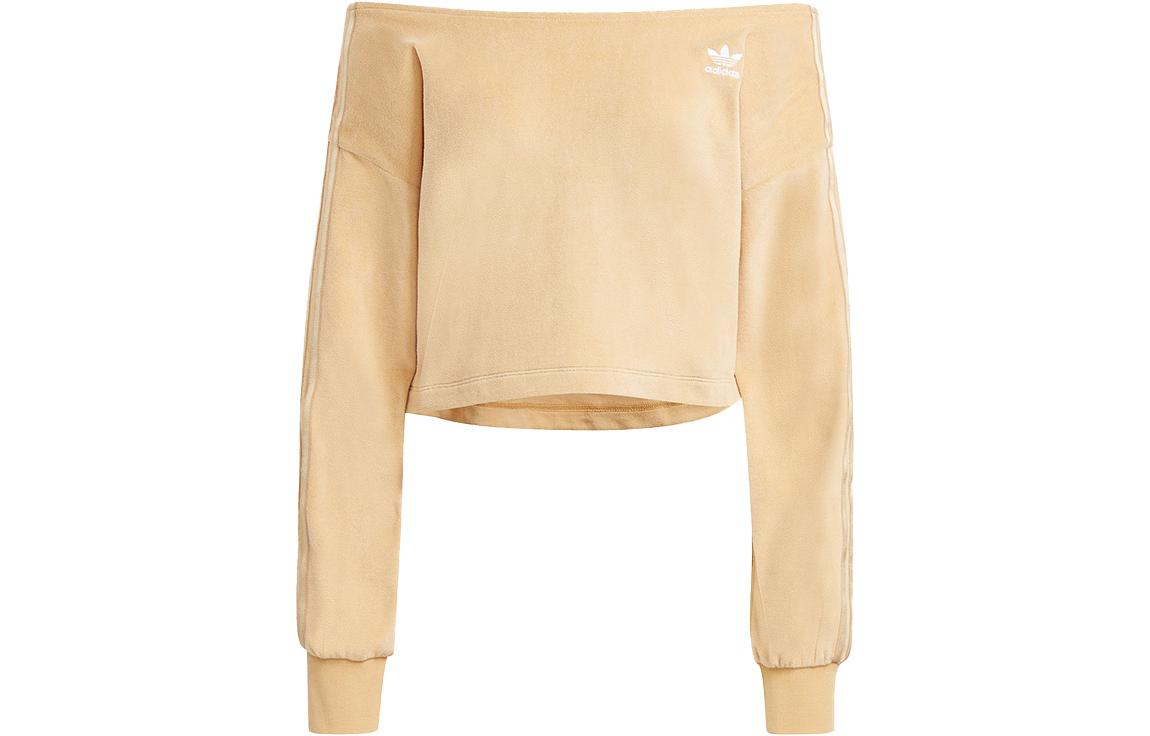 Adidas Originals Sweatshirts Women s Beige Crew Neck Moderate Regular H18839 30