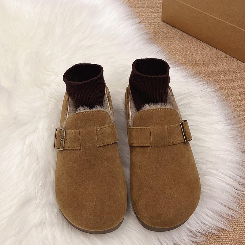 Soft Winter Shoes Women Casual Female Sneakers Slip-on Round Toe Loafers With Fur Autumn New Slip On Moccasin Driving Fall Buckl