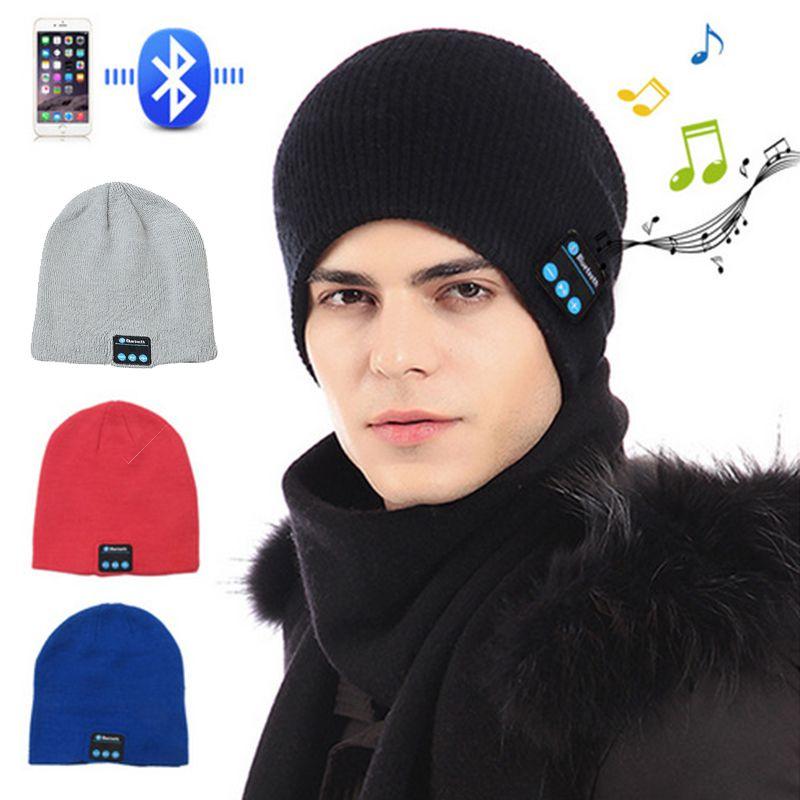 Soft Warm Beanie Hat Bluetooth Smart Cap With Wireless Headphone Set And Speaker Mic