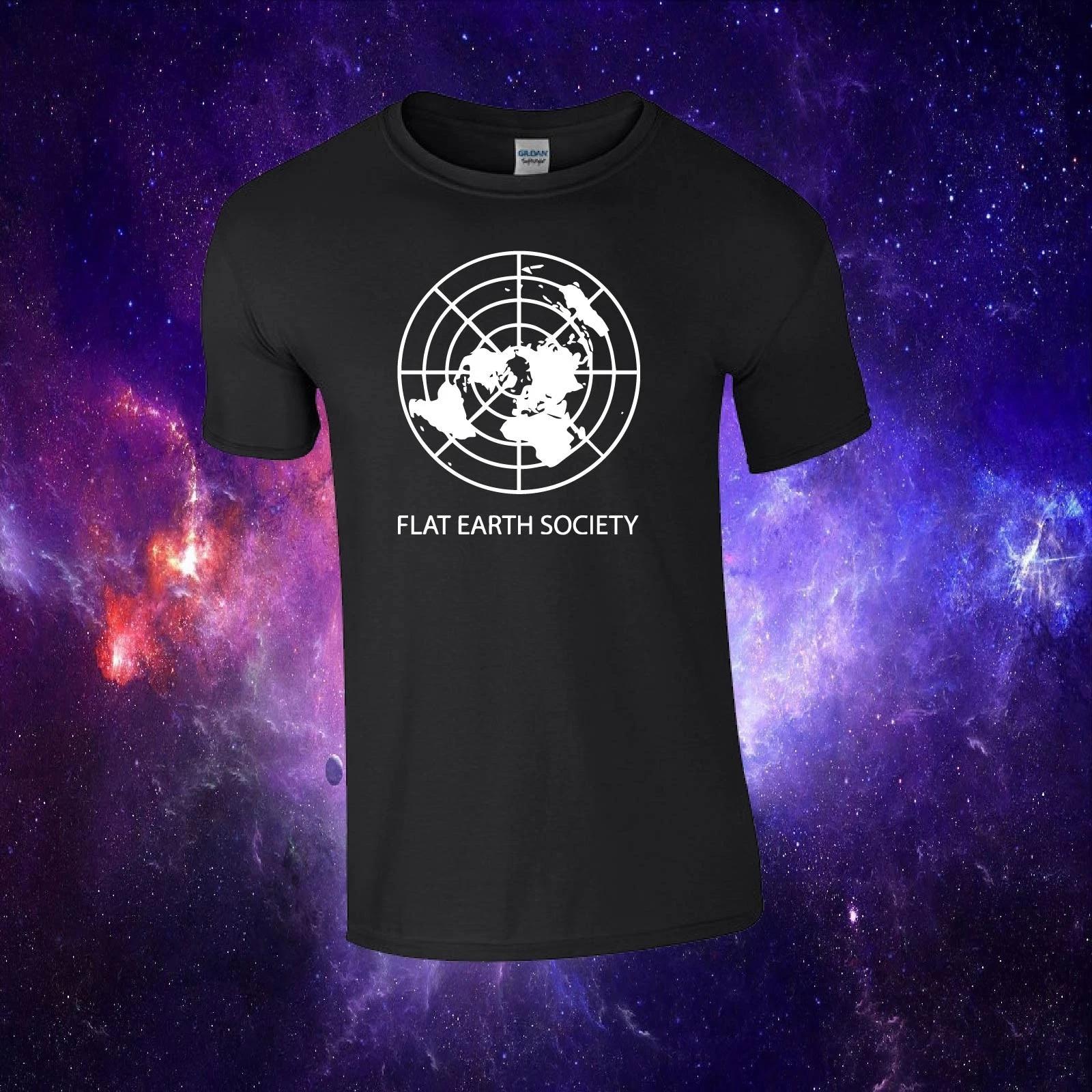 Flat Earth Society Conspiracy Theory Gift Adults/Kids Unisex Top T-shirt L