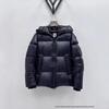 High-End Unisex Red Goose Down Hooded Jacket - Cold-Resistant, Thickened Puffer Coat, Trendy Black Label.