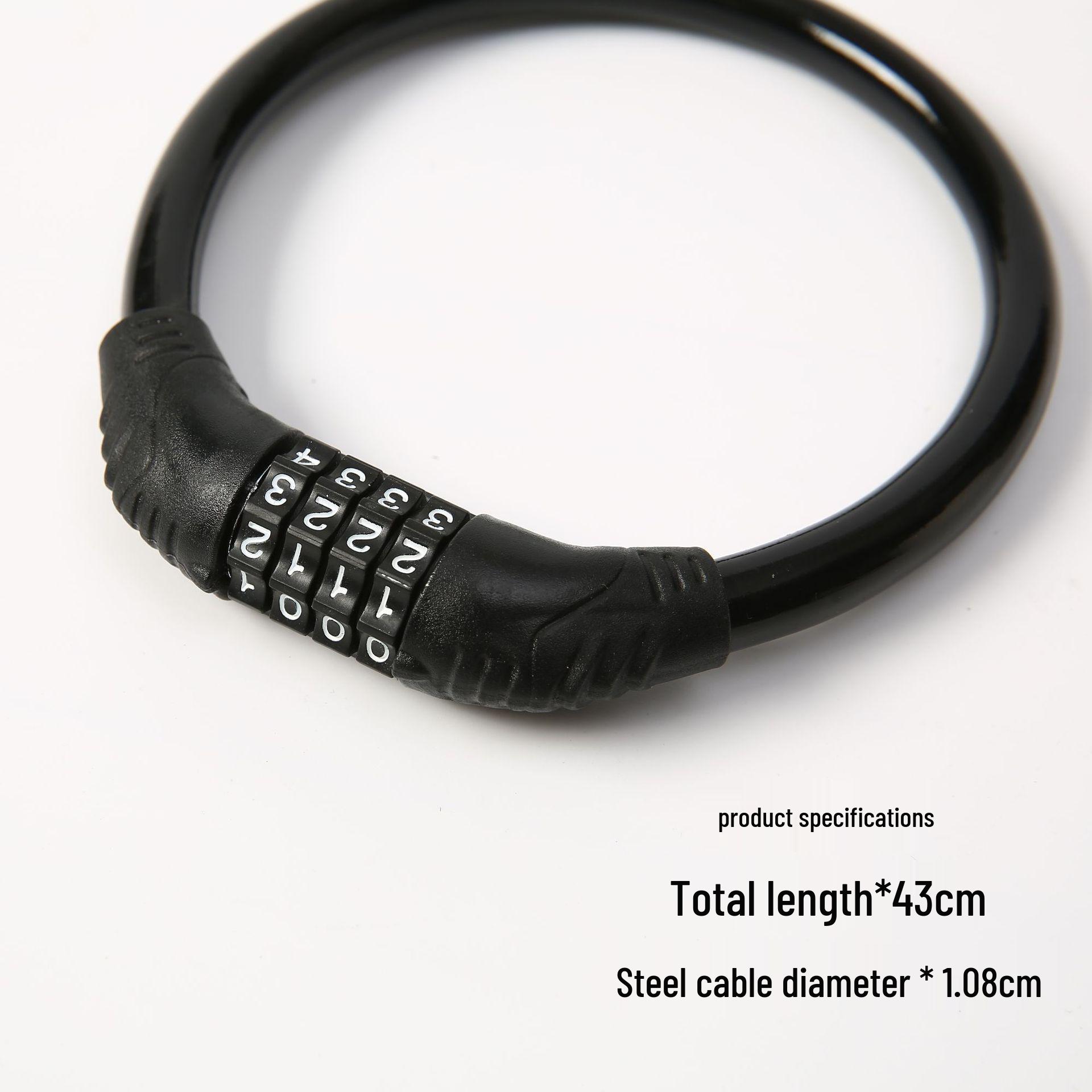

Four-Digit Black Bicycle Anti-Theft Lock - Ring Lock for Mountain and Electric Bikes