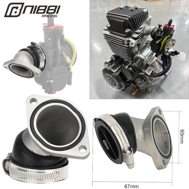 NIBBI Aluminium Zongshen CB300RL Engine Intake Manifold Adapter PWK30/32/34mm Carburetor Connect Manifold for CB300 Motocross