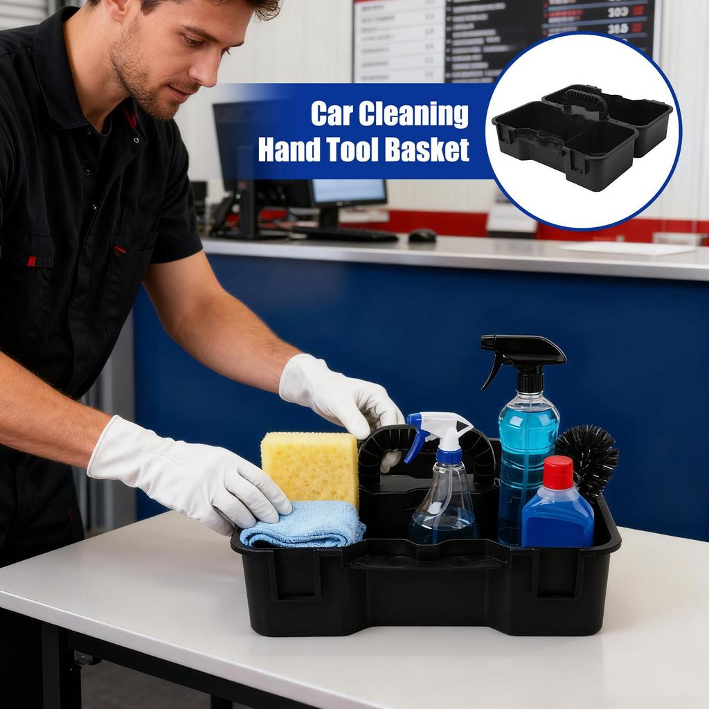 Cleaning Supply Basket Portable Multi-Purpose Organizer With Handle Car Cleaning Tool For Shower Bedroom Laundry Kitchen Home