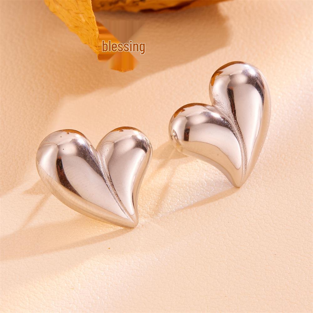 European Retro Titanium Steel Water Drop Earrings - Colorfast, Light Luxury, Classic & Irregular Geometric Design