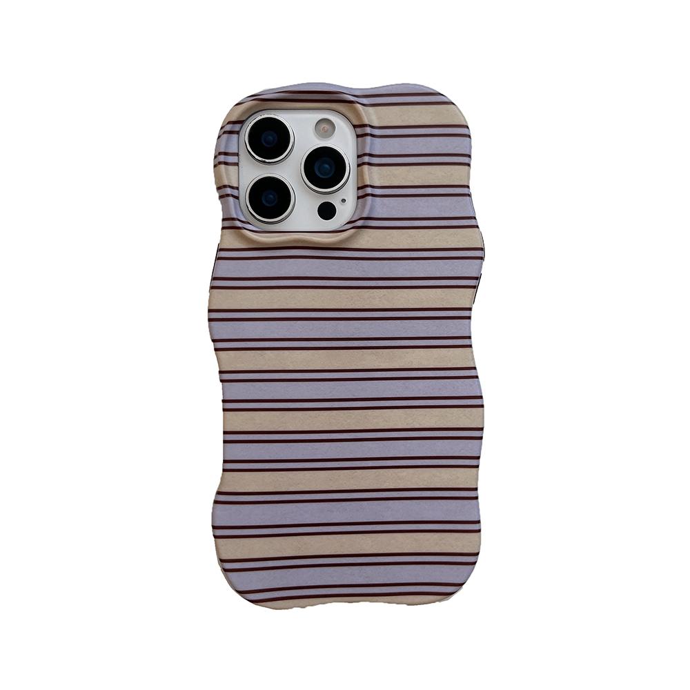 

2-в-1 Чехол-бампер для IPhone 17 16 15 14 13 Pro Max, тонкий, жесткий, с рисунком в полоску, защитный от ударов, с волнообразными краями, задняя крышка iPhone 14 Pro