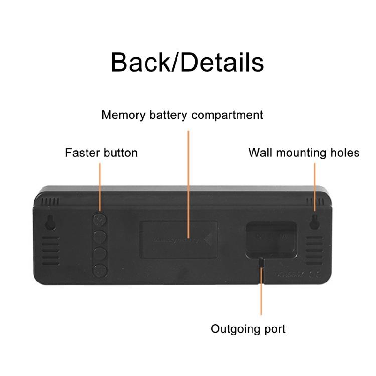 LED Digital Display Alarn Clock Brightness Dimmable Hangable and Desk Colck