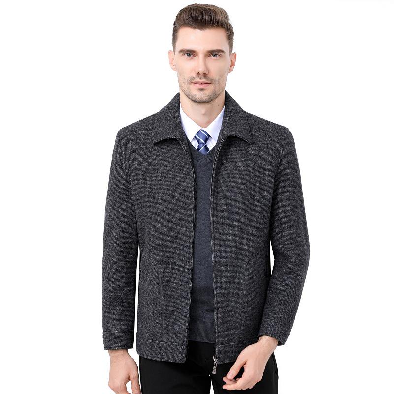 2025 Autumn/Winter Men's Casual Plaid Wool Jacket