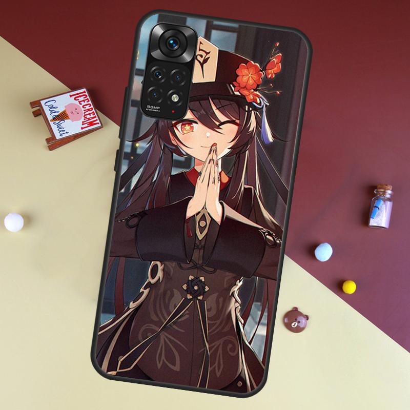 Hu Tao Genshin Impact Case For Xiaomi Redmi Note 8 9 12 10 11 Pro 8T 9S 10S 11S Cover For Redmi 9 10 9A 9C 10C