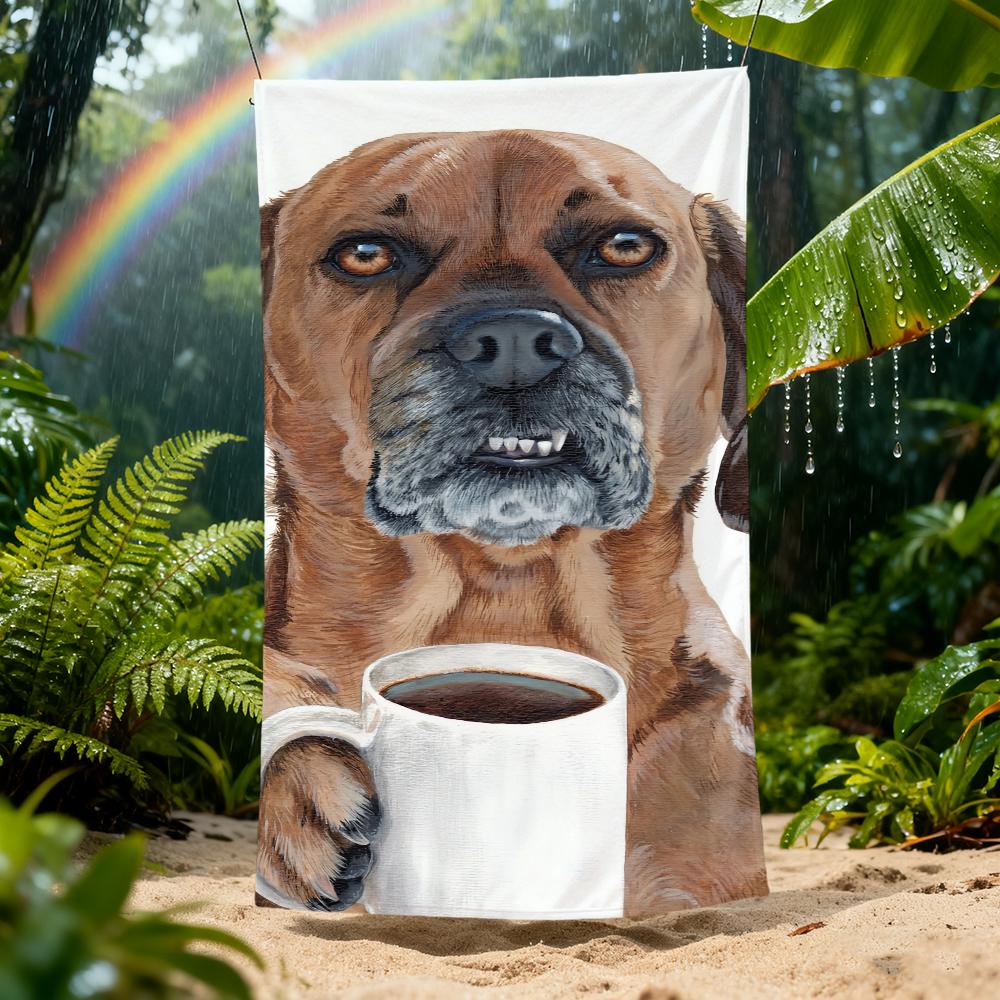 coffee animal Towel Beach Quick Dry Soft Pool Towels Gift for Travel Gym Shower Camping sports