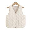 Crew neck quilted warm windproof vest down cotton vest cotton top warm jacket new autumn and winter
