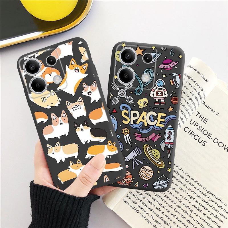 Husă de telefon din silicon moale, neagră, cu model de pisică, pentru aparatul foto Xiaomi Redmi, husă de protecție din cauciuc antișoc pentru huse Redmi Note 13 Pro 13C