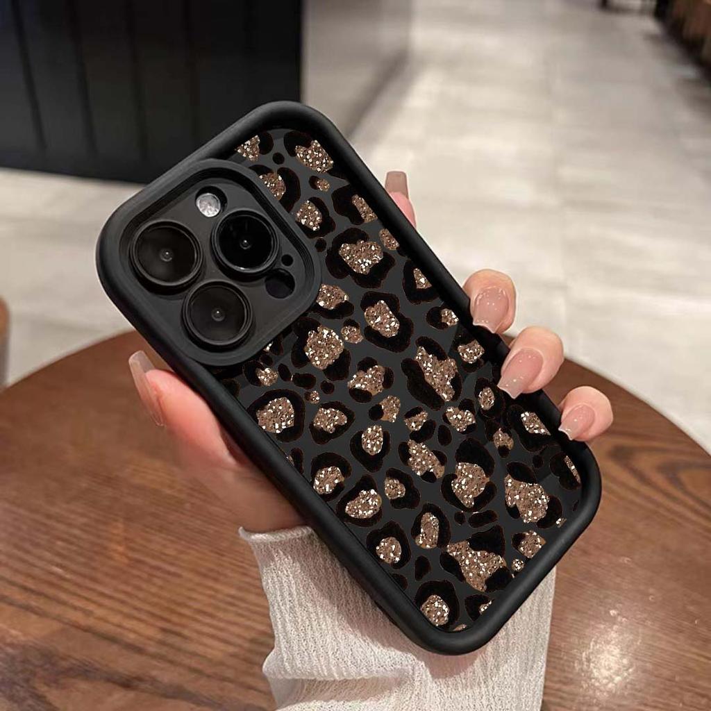 Case For RENO 15 13 14 PRO 15F 13F 11F 12F OPPO A3 A5 A6 PRO A3X A5X A6X Soft Y2K Leopard Print Shockproof Bumper Cover