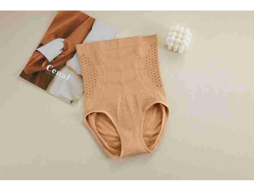 

High-Waisted Tummy Control Pants: Seamless Waist Cincher and Hip Lifting Body Shaper for Postpartum Shaping, Women’s Autumn Winter. XL (125-145 jin) бежевый