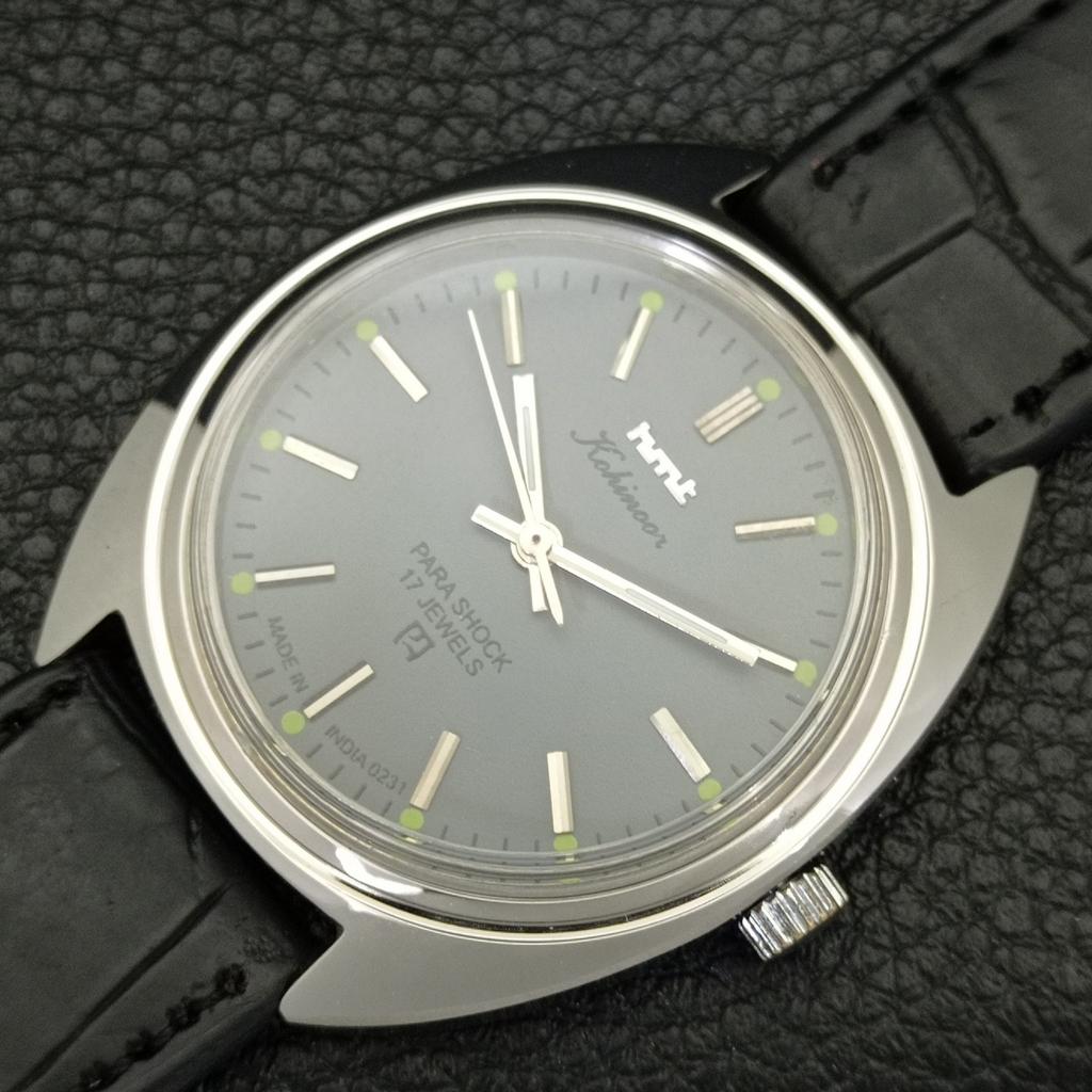 INDIAN VINTAGE HMT KOHINOOR HAND-WINDING MENS GREY COLOR DIAL WATCH A440921-4 HT-a440921