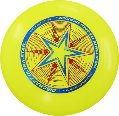 RANGS Ultra Star 2 27cm Ultimate Sports Επίσημα Εγκεκριμένο από την Ιαπωνική Ένωση Δίσκου και την Παγκόσμια Ομοσπονδία Δίσκου Κίτρινο, 175g,
