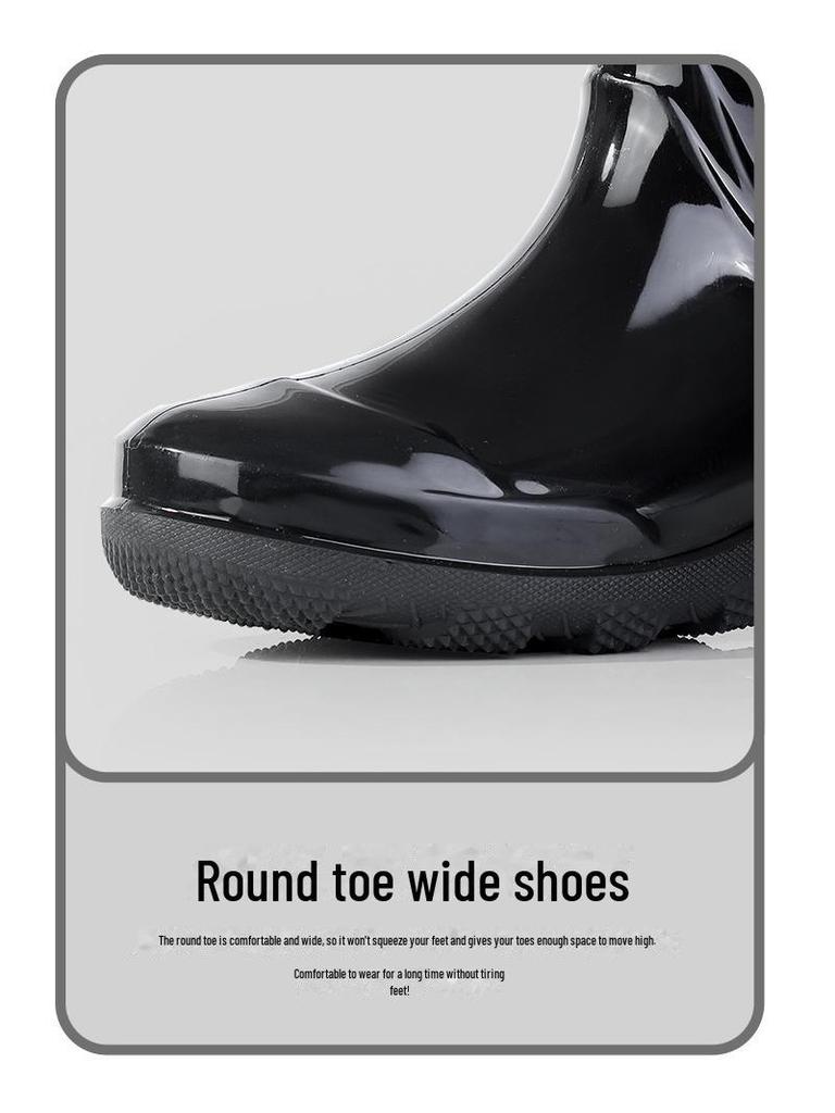 Men's Extra Large Waterproof Non-Slip Fishing Boots: Thick, Wear-Resistant, Warm, High-Cut Rain Boots