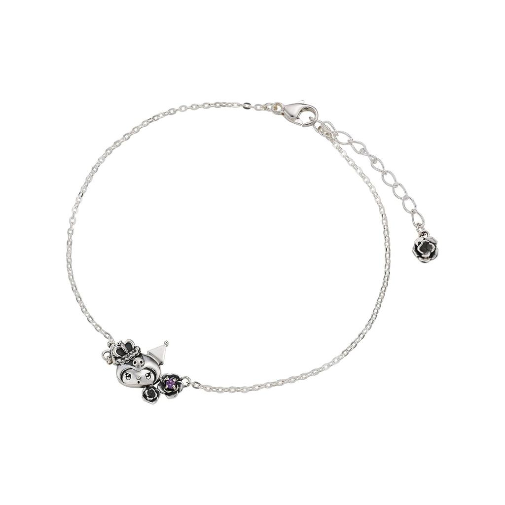 White Clover Kurumi 20th Anniversary Ladies Bracelet Sanrio Characters Silver 925 Cubic Zirconia Crown Rose Heart Skull Purple Oxidized Birthday Gift