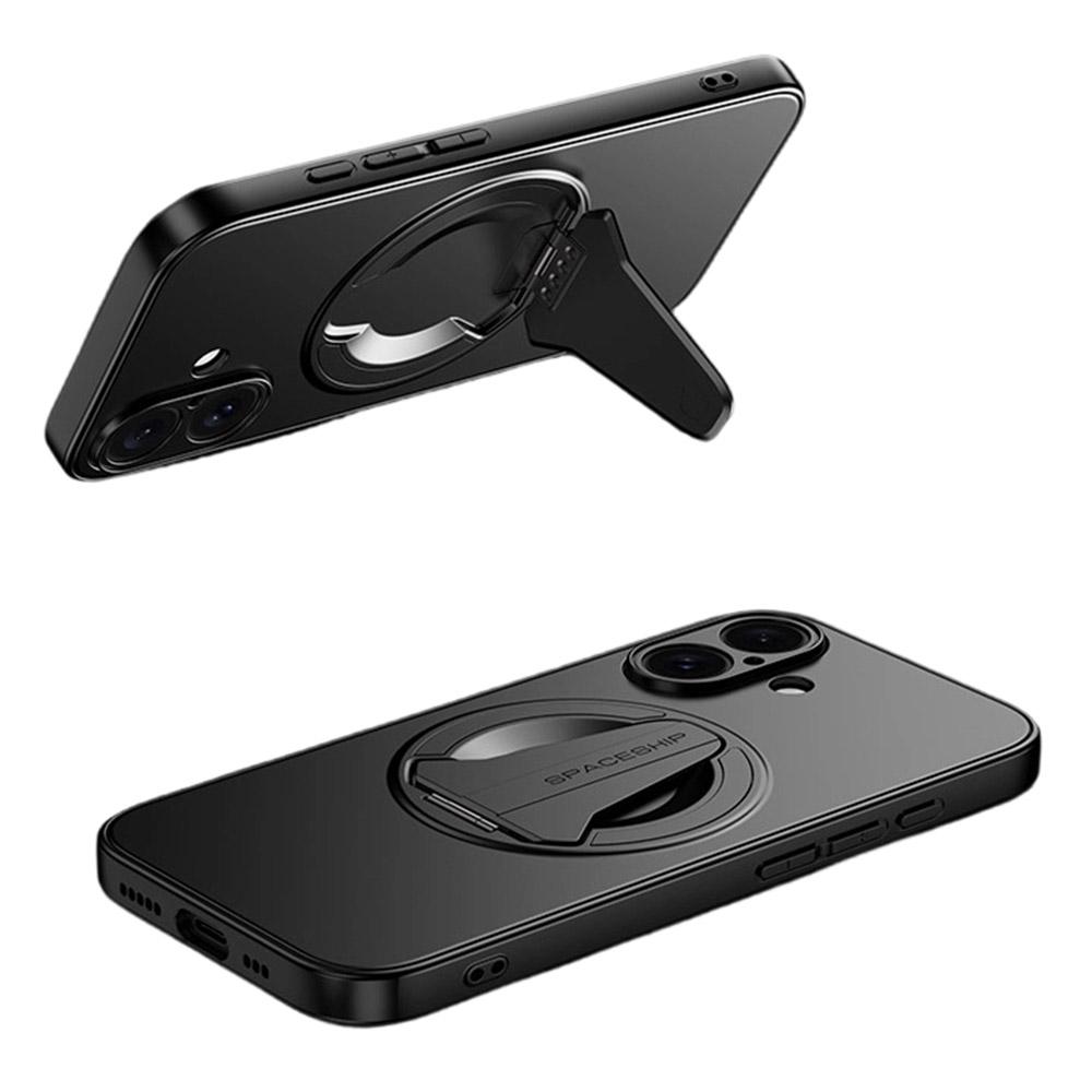 For iPhone 17 Magnetic Case Foldable Kickstand PC TPU Phone Cover Compatible with MagSafe