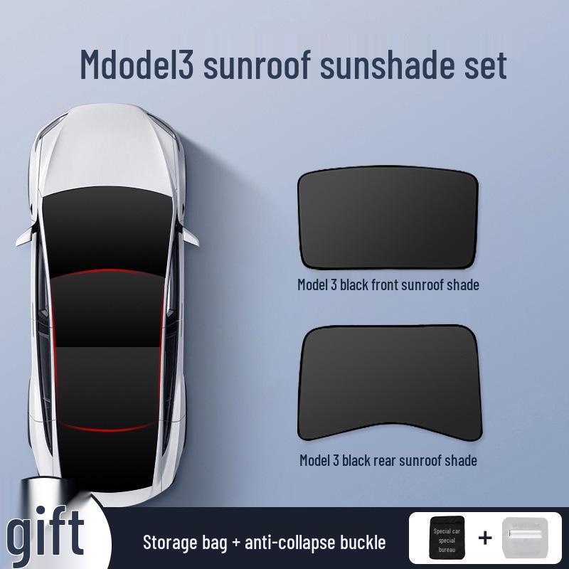 Tesla Model 3/Y Sunroof Sunshade: Heat Insulation & Sun Protection Roof Cover
