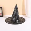 Oxford Fabric Witch Hat Halloween Wizard Cap Spooky Spiderweb Pointed Party Costume Accessories