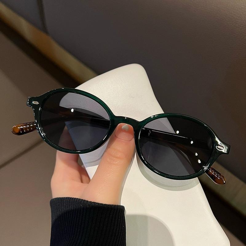 Retro Oval Small Sunglasses for Women Men - Vintage One Size