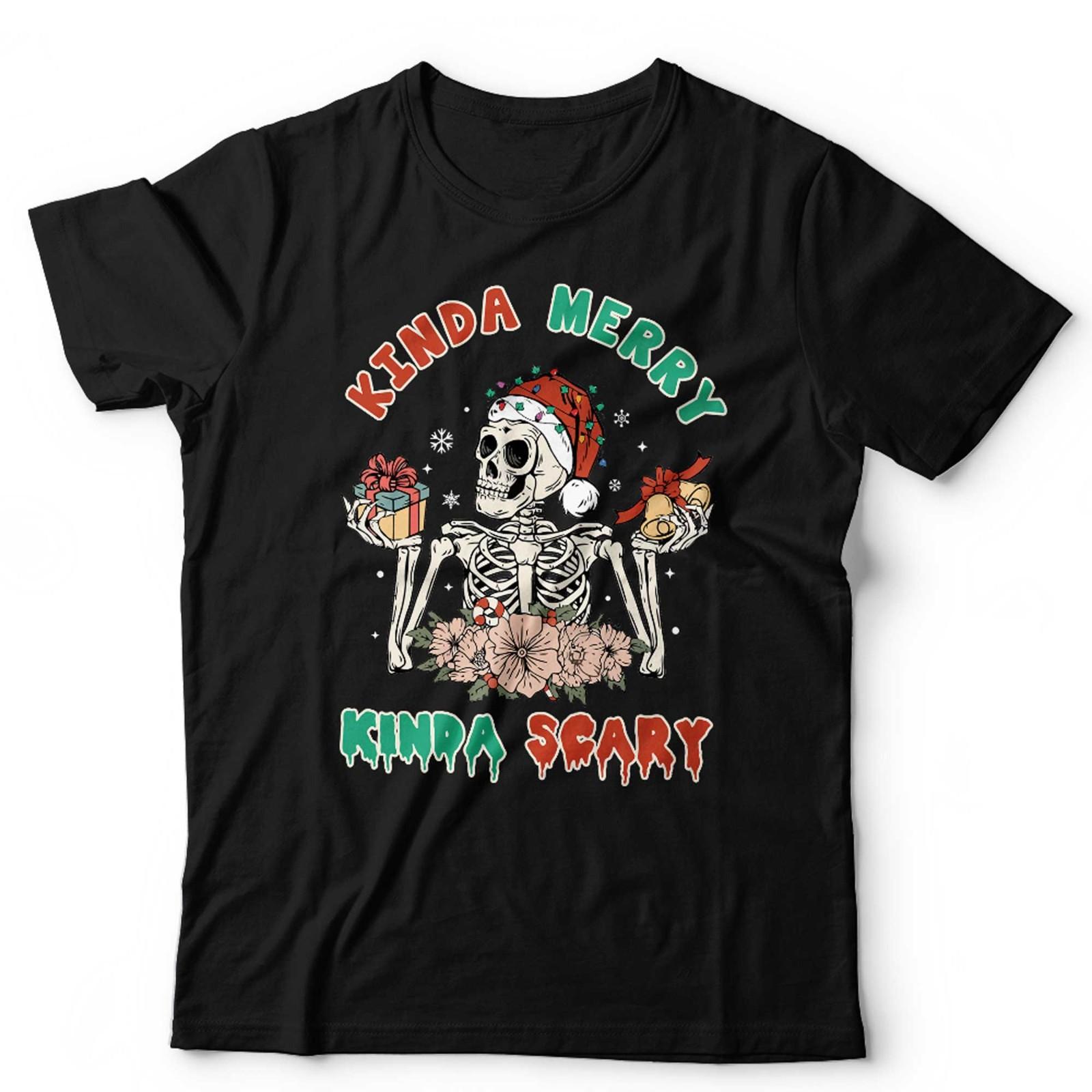 Christmas Kinda Merry Tshirt Unisex and Kinda Scary Gothic Funny Festive XL