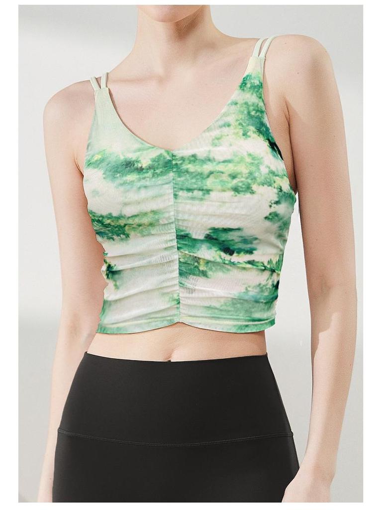 Lulu Women's Shock-Absorbing Sports Bra - Beautiful Back Print Yoga Crop Top