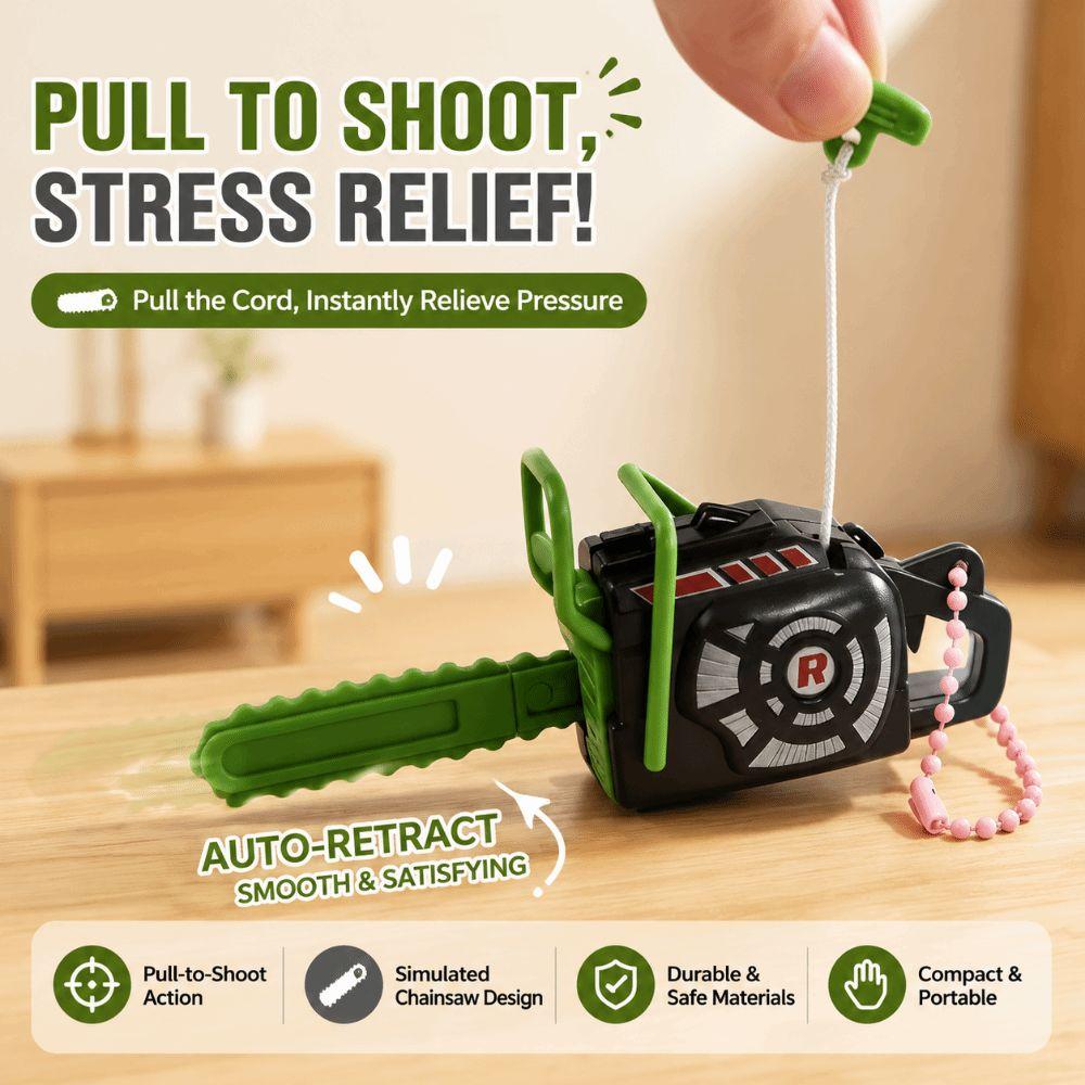 Pull Rope Electric Saw Keychain Toy Plastic Logging Saw Toy Gift Toy Key Decor