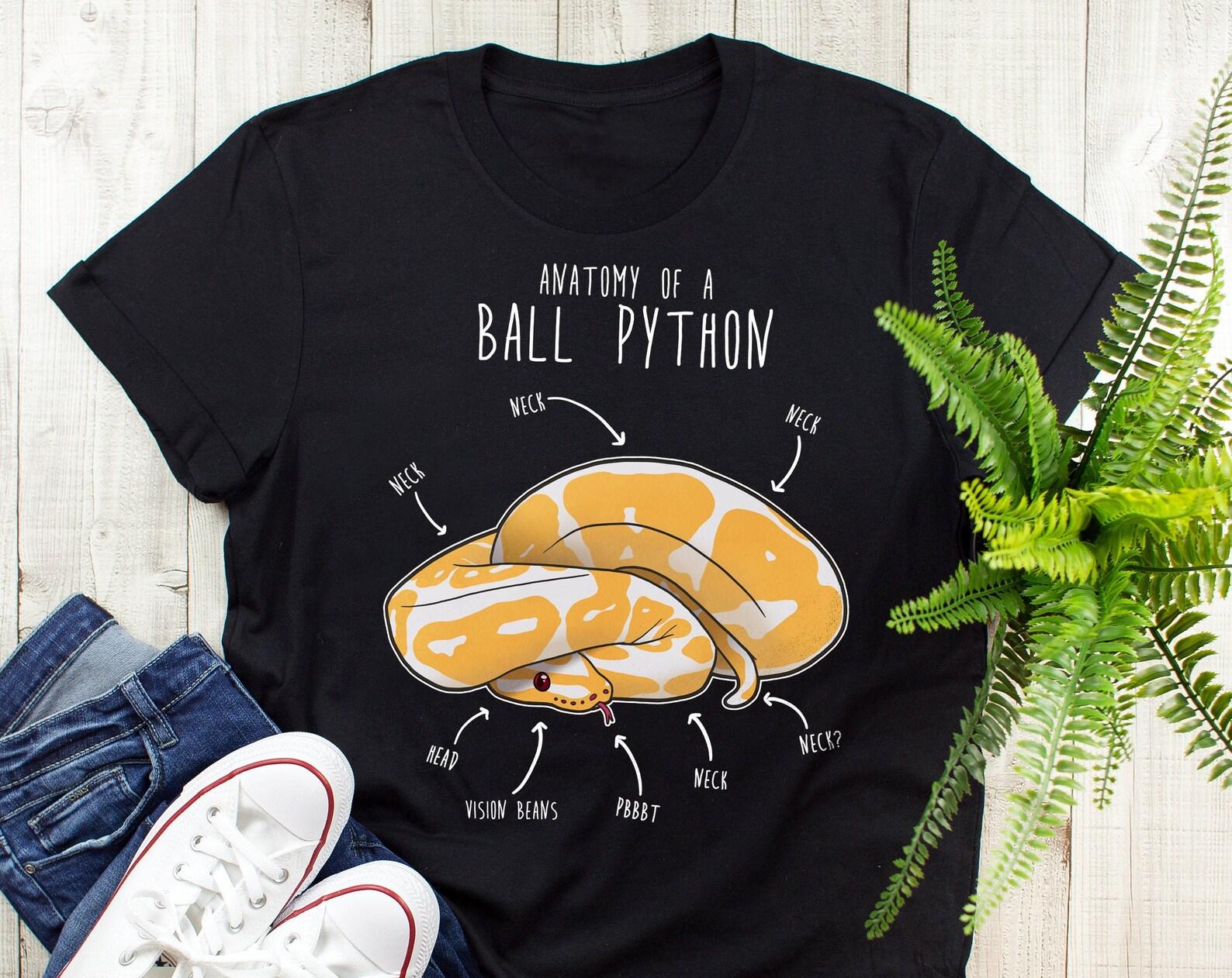 Funny Albino Ball Python Shirt, , , Reptile Tshirt, Snake Lover Gift, Reptile T-shirt, Cute Snake Tee, Python Anatomy, Snake Mom Dad 100