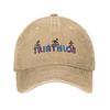 Triathloned Runing Swimmer Cycling Born For Triathloned Printed Cap Men Women Trucker Hat Baseball Cap Adjustable