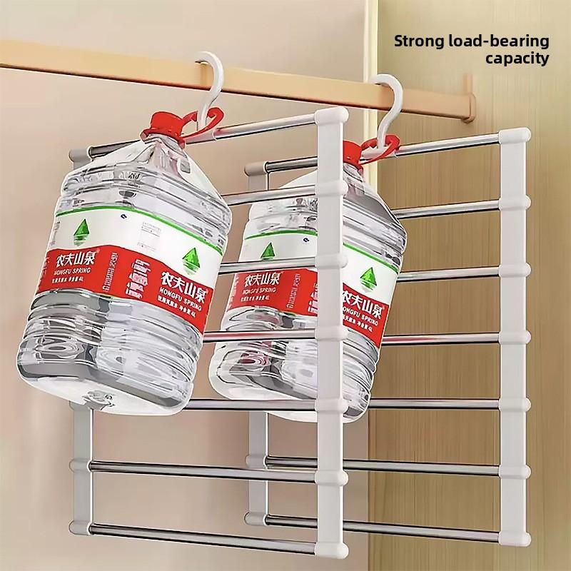Multi Layer Stainless Steel Folding Pants Rack - A Space Saving Wardrobe Organizer Suitable for Pants and Scarves