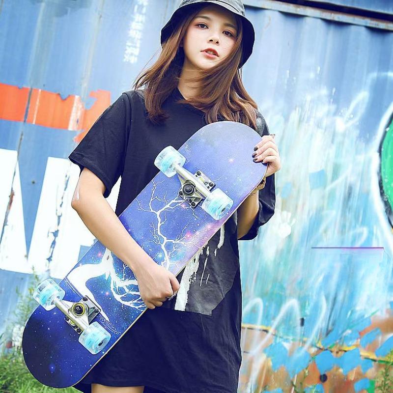 80*15cm Doppel Rocker Spider Longboard Cartoon Childern Skateboard Ahorn Bord Kind Skate Board Skateboarding Kinder Skateboard