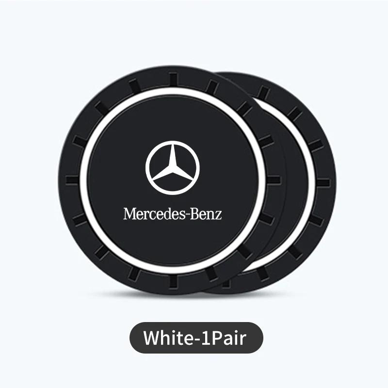 

2pcs Car Coaster Water Cup Bottle Mat Silicone Non Slip Pad For Mercedes Benz CLK GLC W212 C200 C300 W203 W204 W205 W169 W176