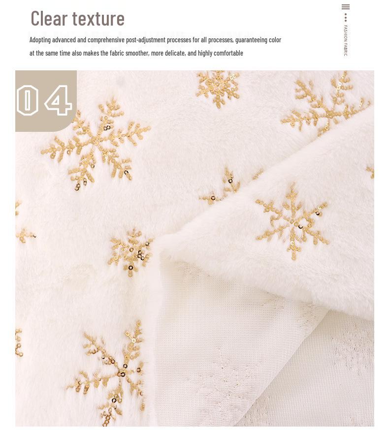 Velvet Iridescent Sequin Embroidered Snowflake Tree Skirt