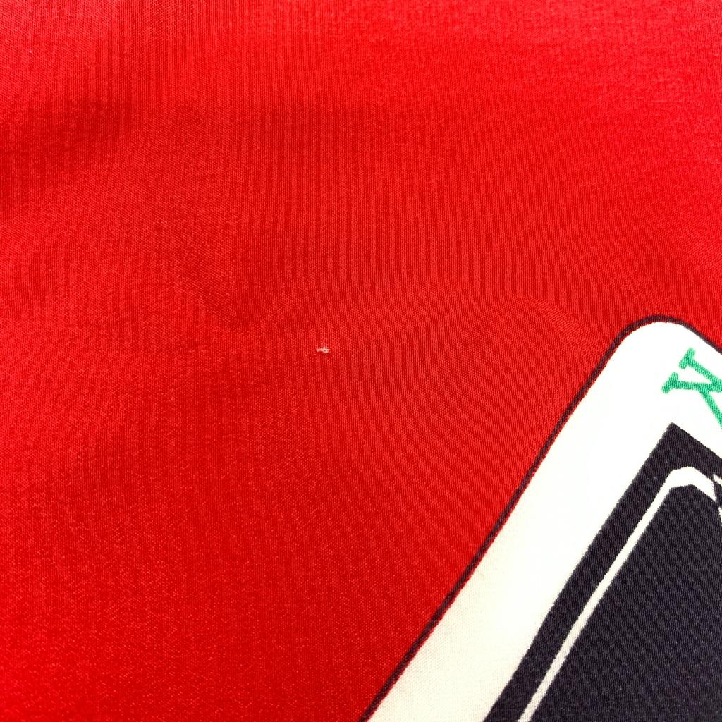 Używany Szalik Jedwabny Karty do Gry z Logo Chanel Coco Mark Czerwony Autentyczny 1193