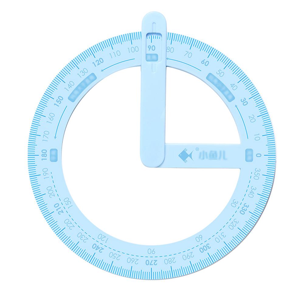 

1PC 360-градусний транспортир для студентів під кутом для читання Навчальні посібники Під прямим кутом і для гострого малювання Канцтовари синій