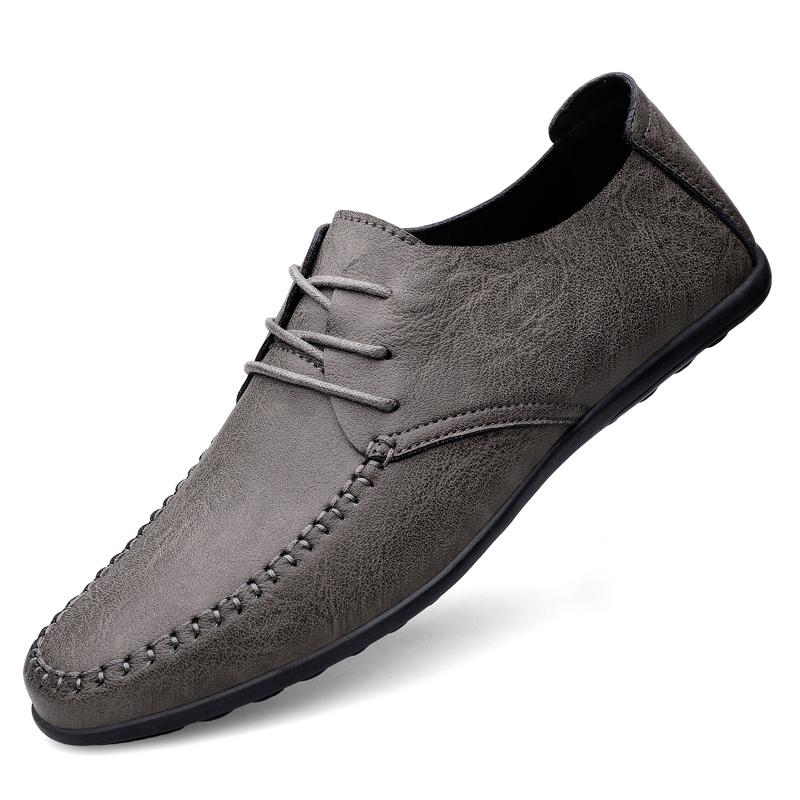 Fashion Summer Genuine Leather Shoes Men Luxury Italian Men Casual Handmade Moccasins Designer Breathable Boat Shoes Zapatos Hombre
